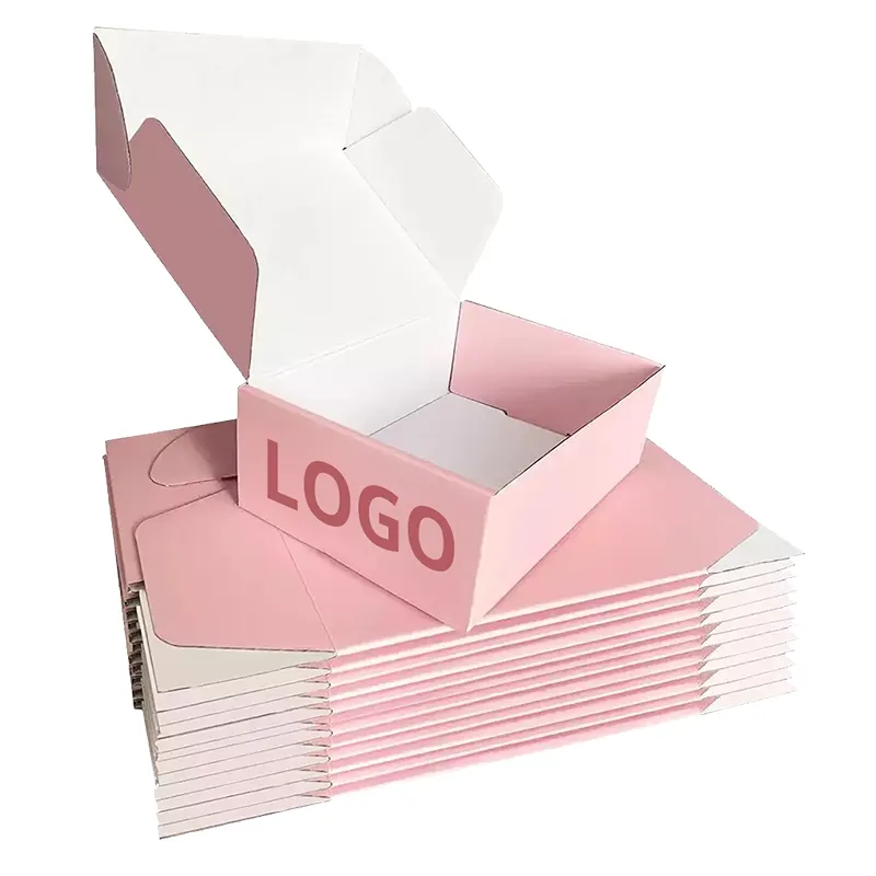 गुलाबी उपहार बक्से क्राफ्ट कागज बक्से उपहार क्राफ्टिंग के लिए Lids के साथ घन कप केक बक्से के लिए आसान इकट्ठा पार्टी एहसान