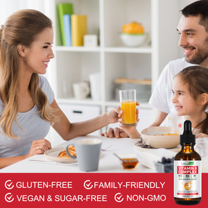 Hatmanlabs 60ml integratori organici naturali vitamina <span class=keywords><strong>B</strong></span> complessi gocce di sostegno energetico dell'umore vitamina B1 B6 B12 gocce di liquido orale - Product Image 6