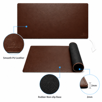 Tapis de bureau en cuir personnalisé pour ordinateur, grand tapis de souris en cuir imperméable, tapis de bureau XXL pour souris