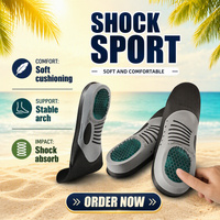 Semelles orthopédiques pour baskets, soutien de la voûte plantaire, gel EVA TPR, absorption des chocs, confort, sport, course à pied, pieds plats, hommes, femmes, 2 pièces
