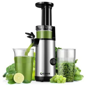 Compact GDOR Powerful 60NM DC Motor Masticating Portable Juicer Space-Saving Cold Press Juice Exrtractor Machines Slow Juicer