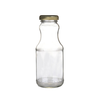 Bouteille transparente vide de 250ml en verre Bouteille de jus de 250ml Bouteille en verre de boisson de 8oz avec couvercle