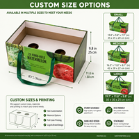Boîte d'emballage portable personnalisée pour pastèque, boîte cadeau haut de gamme en carton ondulé pour fruits frais, boîte en carton imprimée en couleur
