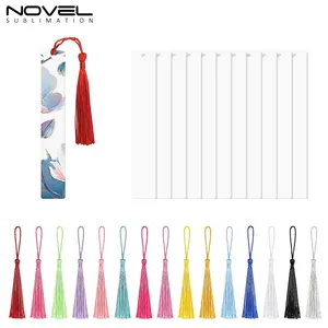Nouvelle tendance en métal de transfert de chaleur en aluminium bricolage signet avec trou et glands colorés pour artisanat Sublimation signet vierge - Product Image 1