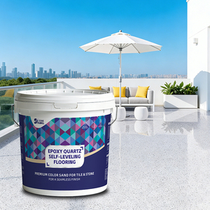 Peinture pour sols en sable coloré époxy, revêtement effet marbre pour intérieur et extérieur, revêtement auto-nivelant résistant à l'usure et antidérapant - Product Image 1