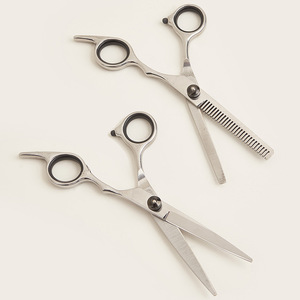 Tijeras para el cabello 4CR de acero inoxidable, tijeras de entresacar con mango largo para el corte de flequillo y peinado de mascotas en casa - Product Image 1