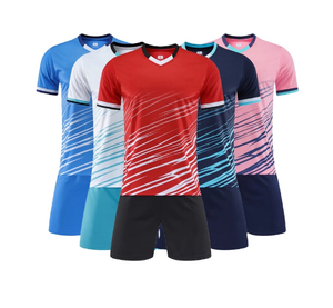 2022 New Style Fußball uniform Günstige Schwarz Weiß Fußball mannschaft Wear Jersey Set für Erwachsene - Product Image 1