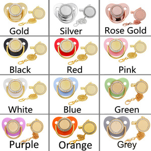 <span class=keywords><strong>Chupete</strong></span> de bebé <span class=keywords><strong>personalizado</strong></span> en blanco con cubiertas de Clips de <span class=keywords><strong>cadena</strong></span> de lujo Bling Zircon silicona maniquí pezón <span class=keywords><strong>mordedor</strong></span> regalo recién nacido - Product Image 4