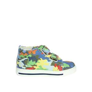 Falcotto Baskets pour enfants en toile avec fermeture Velcro et imprimé camouflage bleu - Product Image 4