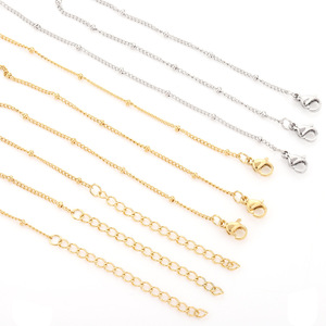 Chaîne <span class=keywords><strong>de</strong></span> collier en acier inoxydable plaqué or 18 carats, accessoires <span class=keywords><strong>de</strong></span> bijoux, vente chaude - Product Image 1