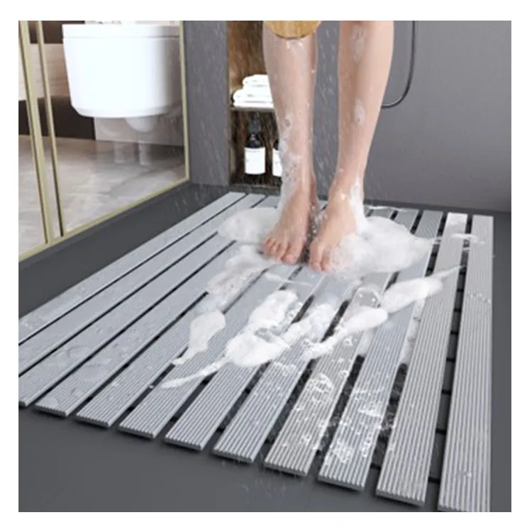 Graceline 2024 nueva alfombra de ducha Easy Dry Construction TPE Bañera de doble capa Resistente al desgaste Alfombrilla de ducha con footgrip