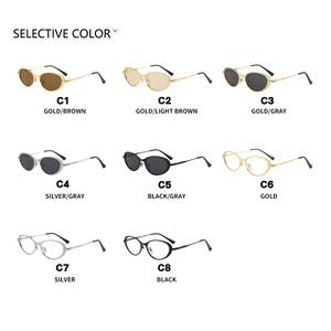 Lunettes de soleil ovales minimalistes UV400 pour femmes, style européen et américain 2026, nouveau modèle, haut de gamme, rétro, tendance, en métal, pour célébrités d'Internet - Product Image 3