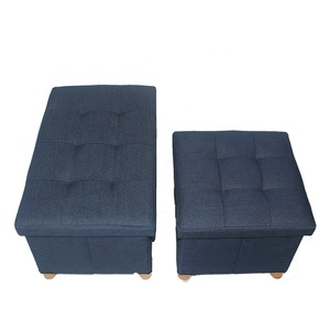 Tabouret de rangement en Denim, confortable, de haute qualité, très agréable, pliable, pour le salon, la salle à manger et la chambre à coucher - Product Image 5
