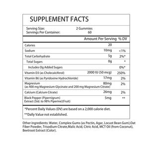 Gomitas de Glicinato de Magnesio OEM ODM Sin Azúcar, con Vitamina y Pimienta Negra, Mejoran la Calidad del Sueño, Ayudan a Defenderse de Calambres Musculares - Product Image 2