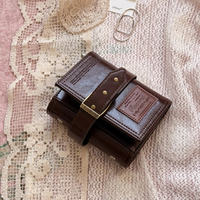 Carnet de notes de luxe vintage M5 en cuir, rechargeable, multifonction, avec impression en relief, petit format, à trois volets, mini carnet de poche pour écriture quotidienne