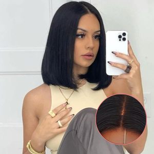 Vente en gros 8-14 ''Péruvienne HD Lace Front Bob Perruque 100% Vierge Cheveux Humains Courts Raides Ombre Blonde Transparent Dentelle - Product Image 1