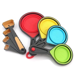 Tùy Chỉnh BPA Free Tiết Kiệm Không Gian Ráp <span class=keywords><strong>Silicone</strong></span> Đo Ly Và Thìa Set Cho Lỏng Khô Đo Lường - Product Image 3