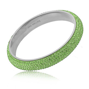 Bracelet en cristal 8MM à sept rangs micro-incrustés de strass verts en acier inoxydable, rond, tendance, unisexe, pour tous les jours - Product Image 1