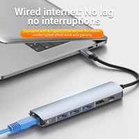 ULT-unite Usb-C 6 en 1 Hub Usb3 Hdmi Gigabit Ethernet Hub Hdmi 4K Pd 100W Usb 3,0 Tipo C Multipuerto Hub