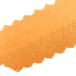 2023 Hot Sale High Quality Fabric Cotton Lace African Swiss Cotton Voile Lace Golden Supplier Tulle Lace Fabric