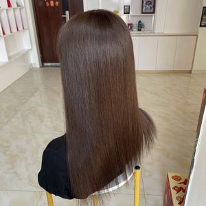 Vente en gros directe d'usine, prêt à être expédié V-YF-2346 # Topper de cheveux humains vierges russes 1C bruns, base en soie 5x6.5, lisses - Product Image 6