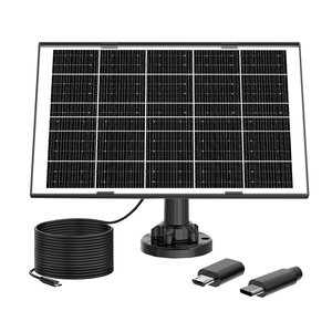 ALECTER APH-P94 Panneau solaire monocristallin 15W à haut rendement de conversion, caméra de sécurité, alimentation USB CE, noir - Product Image 1