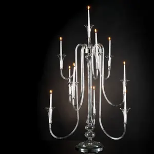 Wedding centerpiece Crystal Glass Larger Branch Candle Candelabra Stands For Table Decoration