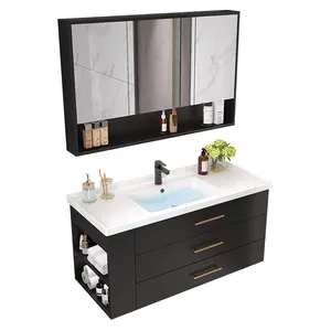 Lanjia 2022 new APG023-60 24 inch bathroom vanity and sink combo timber shaving cabinet vanity with sink