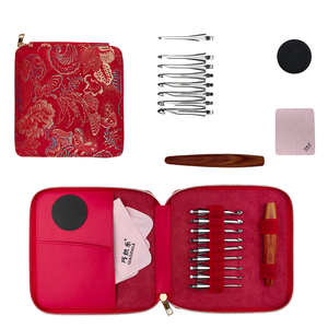 Ensemble de crochets ergonomiques en bois de rose, 9 tailles, outils de tricot à manche en bois détachable pour débutants et professionnels - Product Image 1