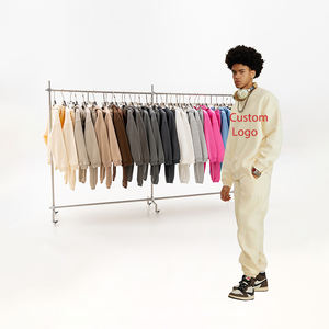 Conjunto Deportivo Personalizado de Pantalones Rectos y <span class=keywords><strong>Sudadera</strong></span> de Cuello Redondo con Patrón Sólido, Grueso y Afelpado, 100% Algodón Francés de 345g para Hombre - Product Image 1