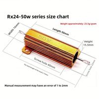 Résistance de coque en aluminium doré RX24 50 W 1 5 6 8 10 20 25 100 10K Ohm RX24-50W 50 Watt 8RJ 10RJ Résistances de charge LED de frein dynamique