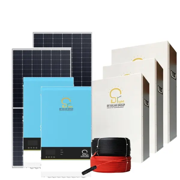 Br Solar 220V 3kw 5kw 6kw 10kw Zonne-Energie Systeem Kosten Thuis Zonne-Energie Systeem