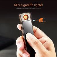 Briquet électronique sans flamme KY, rechargeable par USB, en alliage de zinc, certifié CE, classique, coupe-vent, mini, pour extérieur