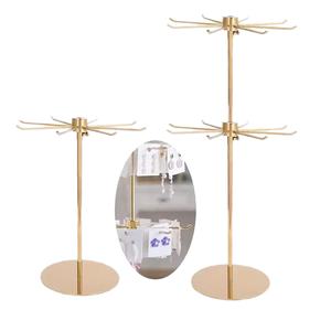 モダンなエコフレンドリーなステンレス製ネクタイディスプレイラック回転スタンド - Product Image 1