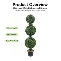 Arbre topiaire artificiel Aglaia à quatre niveaux et trois boules, 120 cm de haut, plante verte artificielle en pot, décoration pour la maison, le bureau, les mariages, le jardin, la véranda