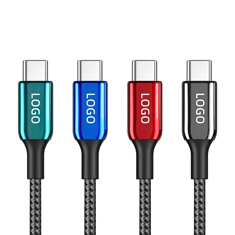 OEM 100 MOQ PD 60w 100w data cable can customized logo for lightning for type c cable fast charging usbc cable