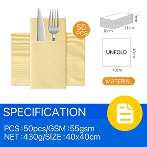 Serviettes <span class=keywords><strong>de</strong></span> table jetables modernes, épaisses, personnalisables, pré-pliées, 100% pâte <span class=keywords><strong>de</strong></span> bois, sensation <span class=keywords><strong>de</strong></span> lin, pour la <span class=keywords><strong>maison</strong></span>, les fêtes, les mariages, les restaurants - Product Image 3
