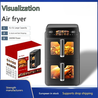 Four électrique intelligent de friteuse d'air de panier d'acier inoxydable d'affichage d'écran tactile de grande capacité numérique commercial pour la maison
