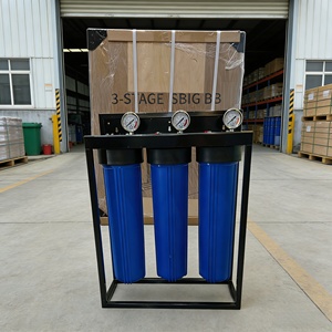 Sistema di Filtrazione dell'<span class=keywords><strong>Acqua</strong></span> Potabile a Tre Stadi con Telaio Zincato Nero Neozelandese, Filtro BB da 20 Pollici e Manometro per Uso Domestico - Product Image 4