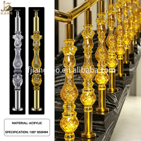 Rampe d'escalier décorative en cristal acrylique de luxe pour villa, poteaux de rampe d'escalier intérieurs.