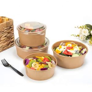 Eco-Friendly Kraft Paper Salad Bowl for Supermarket Takeaway Food Packaging Offset Printing Surface - Product Image 5