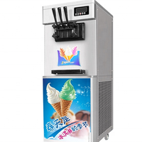 Machine à crème glacée professionnelle en acier inoxydable avec compatibilité fruits et lait, haute puissance 2300W, usage commercial