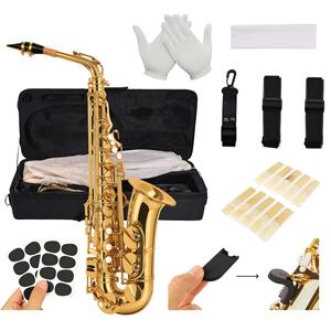 Saxofón Alto de Latón con Tono Bb, Fabricado en Fábrica, con Accesorios Completos, Sonido Profesional para Estudiantes y Músicos - Product Image 1