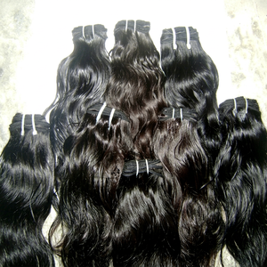 100% Raw Remy Human Hair Weaving One Donor Indian Wave Hair From Tamil Nadu REMI HAIR Brand 100g <b>Machine</b> Double Weft - Product Image 1