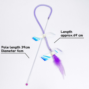 <b>Interactive</b> Plastic <b>Cat</b> <b>Toys</b> Anti-Bite Artifact Hose with Feather Long Rod Pet Teaser to Relieve Boredom - Product Image 4