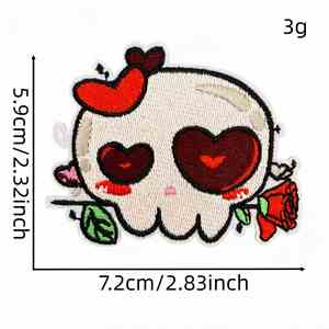 Patchs créatifs à broder en forme de crâne fantaisie, à thermocoller - Product Image 3