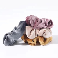 Vente en gros d'élastiques à cheveux en velours pour femmes avec fermeture éclair et poche cachée, réglables - Accessoires capillaires élégants et luxueux de couleur unie pour