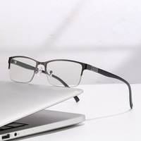 Gafas de Lectura Unisex de Negocios con Media Montura de Aleación de PC, Ligeras, Transparentes, Anti-Luz Azul, Sólidas y Modernas para Oficina 2026