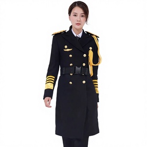 Abrigo de Poliéster Negro de Alta Gama para Mujer, Nuevo Estilo, Uniforme de Seguridad para Venta de Inmobiliarias, Atuendo de Invierno para Recepcionista, <span class=keywords><strong>Guardia</strong></span> de Seguridad - Product Image 1