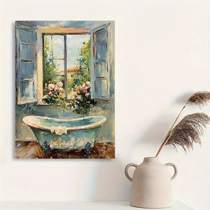 Diytree chi nhánh <span class=keywords><strong>Retro</strong></span> bồn tắm không khung trang trí sơn chất lượng cao tường MỤC VỤ hoa cửa sổ xem phòng tắm trang trí - Product Image 4